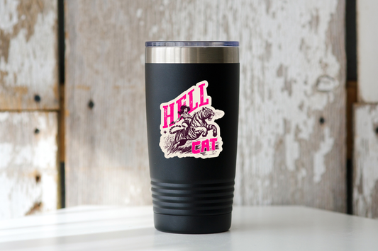 Hell Cat Sticker - cowgirl, west, feminist, tiger, yeehaw