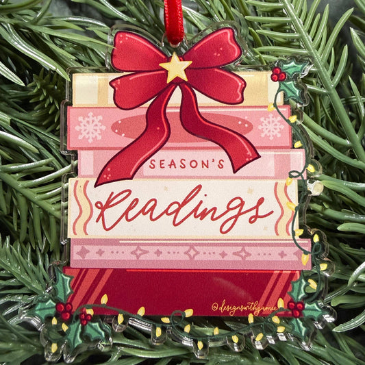 Season's Readings Bookstack Ornament: Individually Packaged