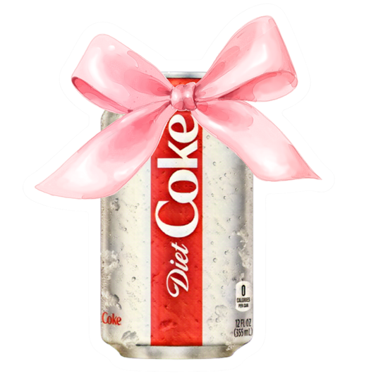 Diet Coke Love Sticker – Bow Design for Journals, Tumblers