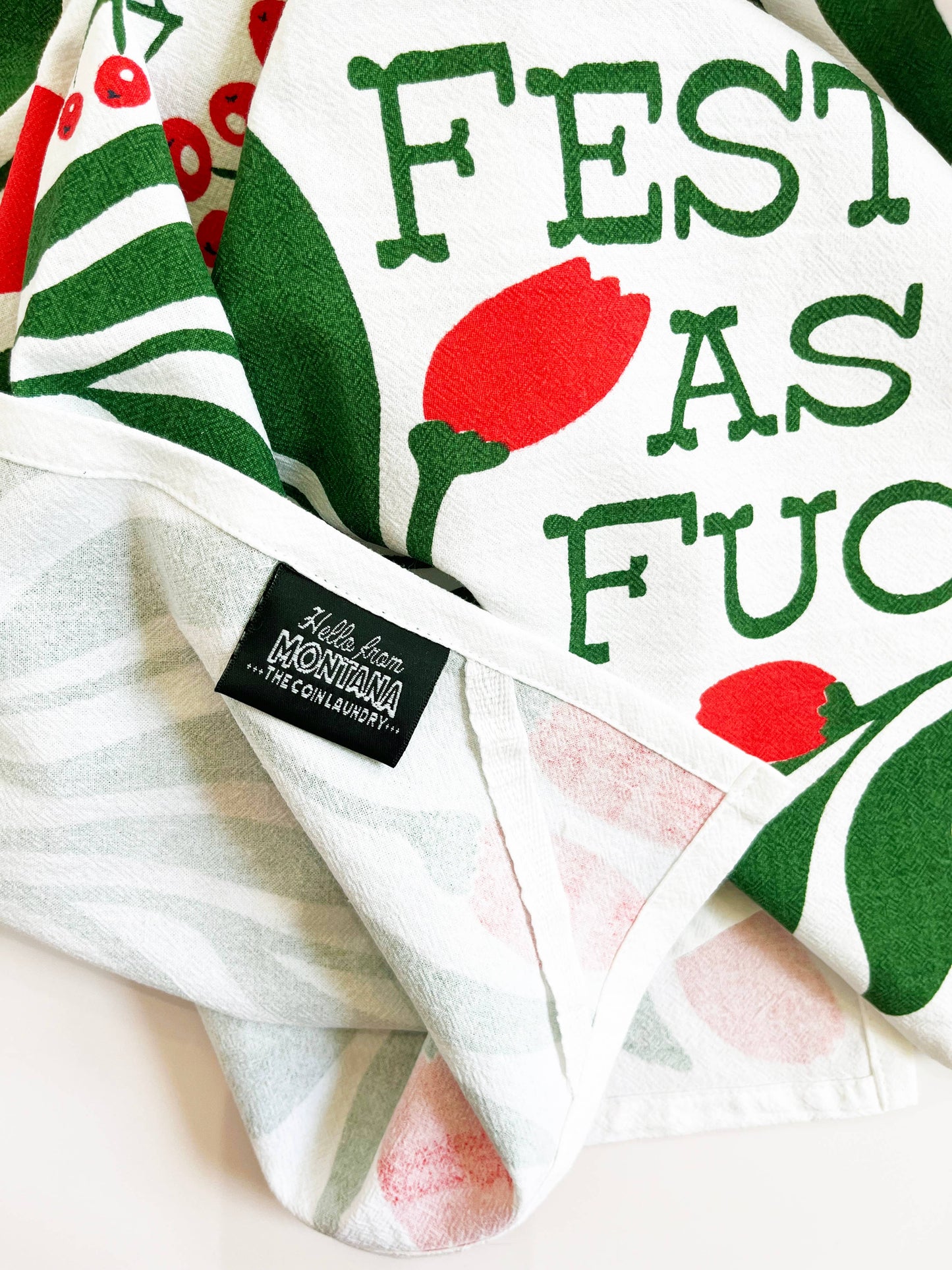Festive as Fuck - RED/GREEN Funny Christmas Kitchen Towel