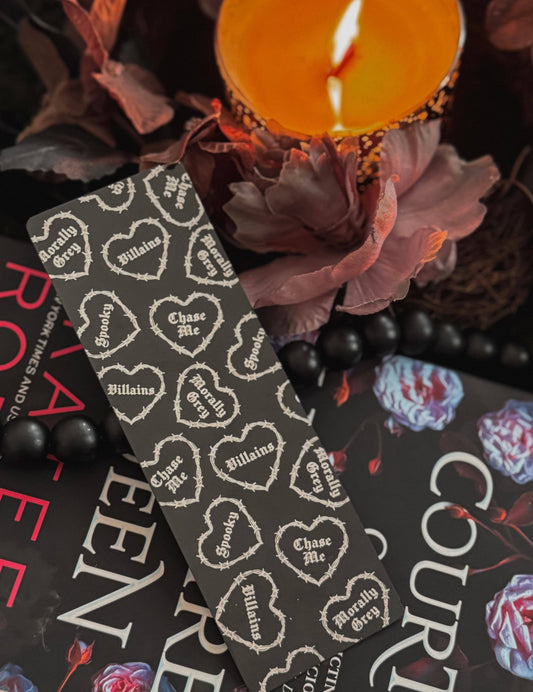 Dark Romance Barbwire Hearts Foil Bookmark: Tassel