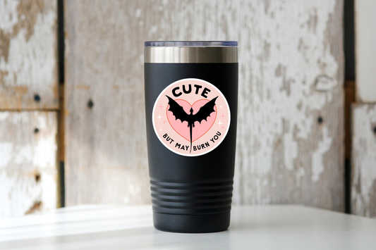 Cute But May Burn You Sticker - dragon, slay, fantasy, magic