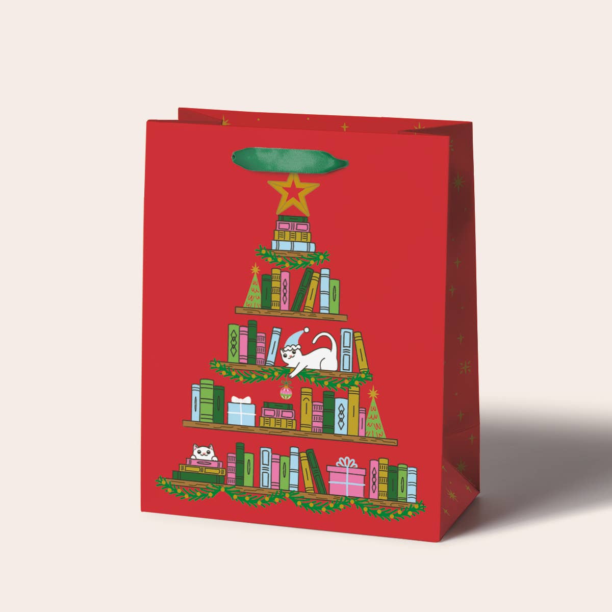 Book Tree Red Gift Bag