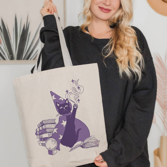 Wizard Cat Tote Bag: Pink
