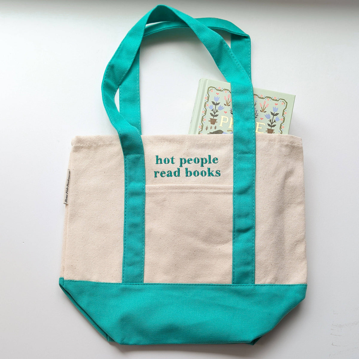 Hot People Read Books Embroidered Mini Tote Bag