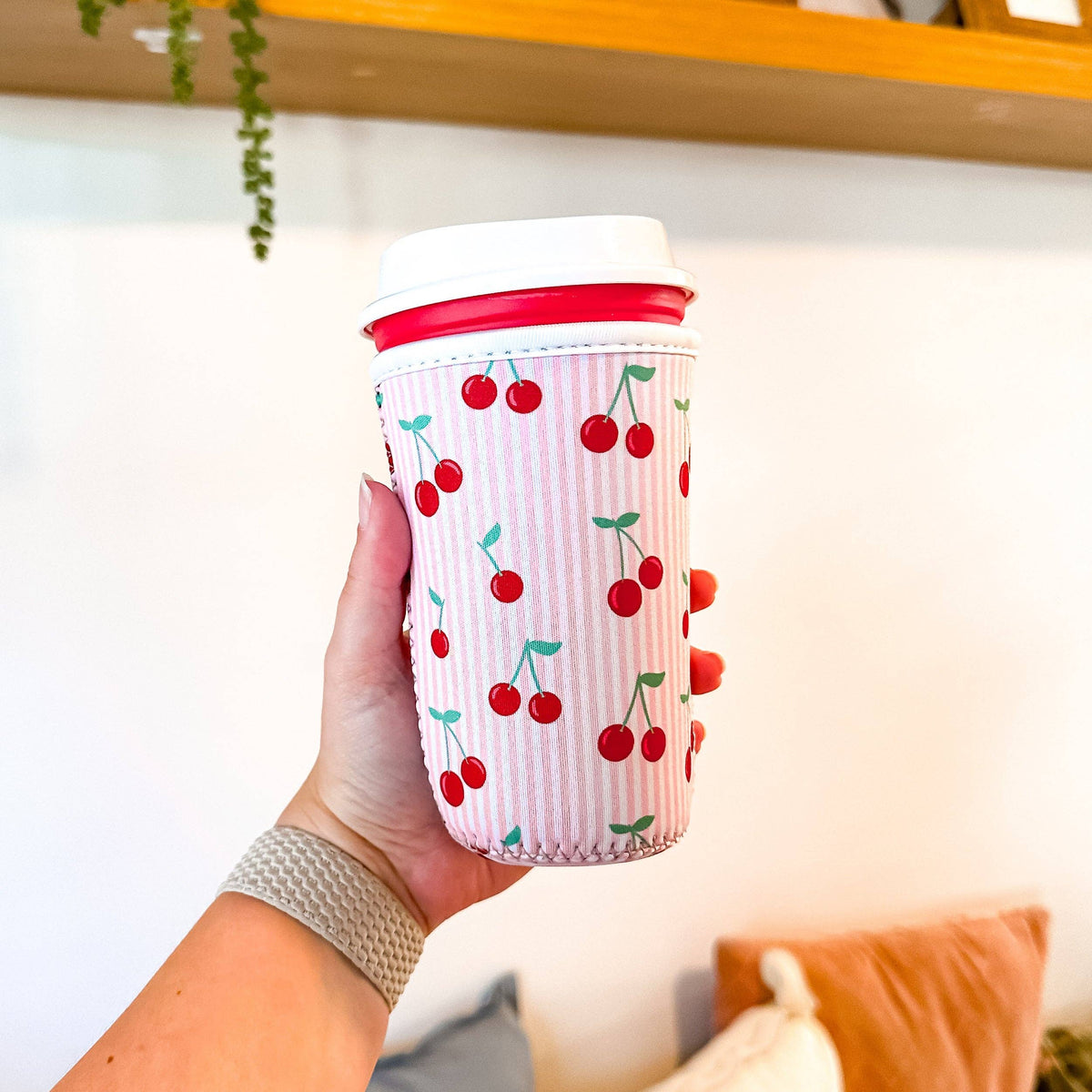 Mon Cheri (Cherries) | Reusable Coffee Sleeve: Small