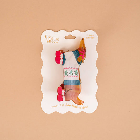 Shape Up Claw Clip-Dashing Dachshund