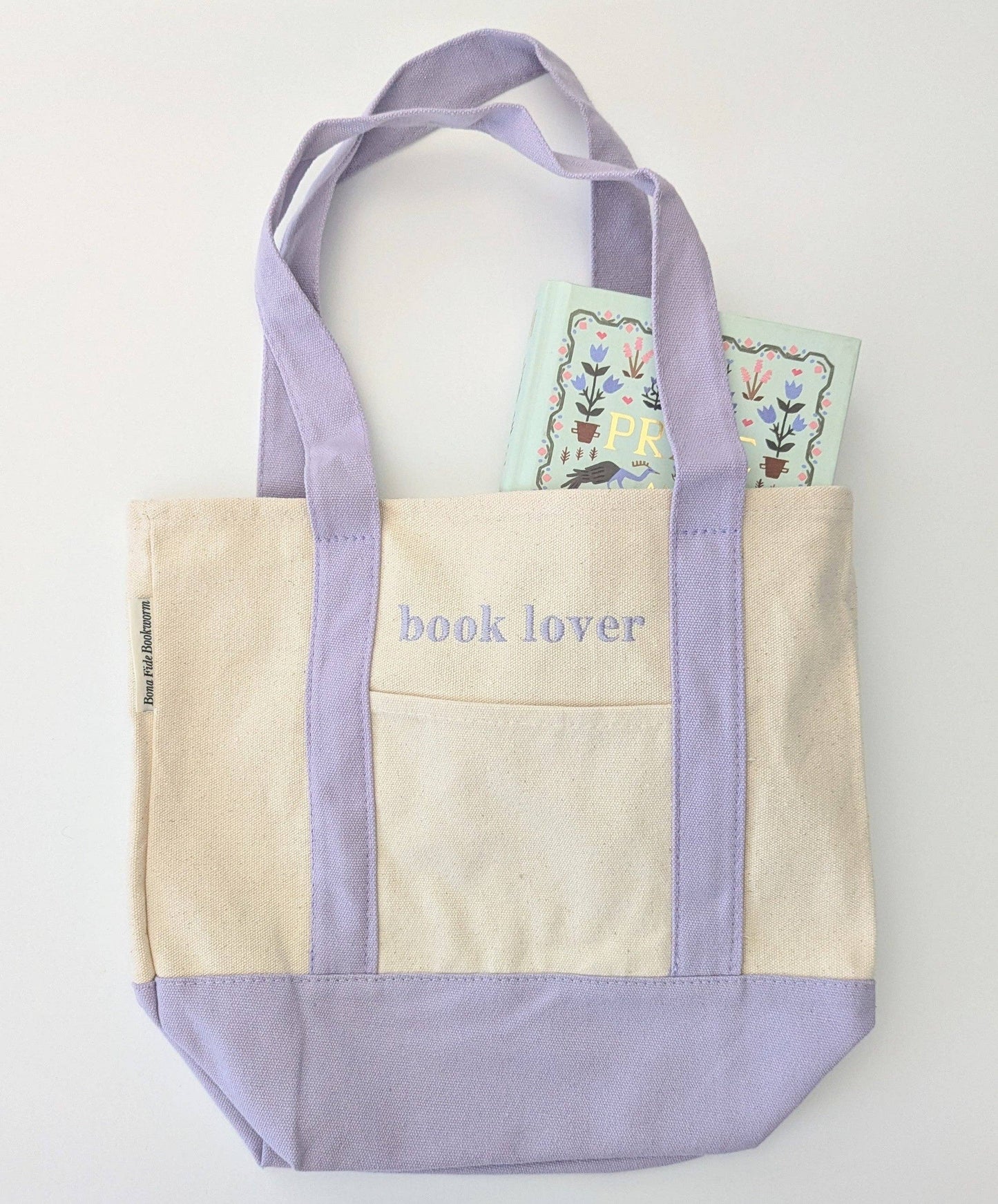 Book Lover Embroidered Mini Tote Bag