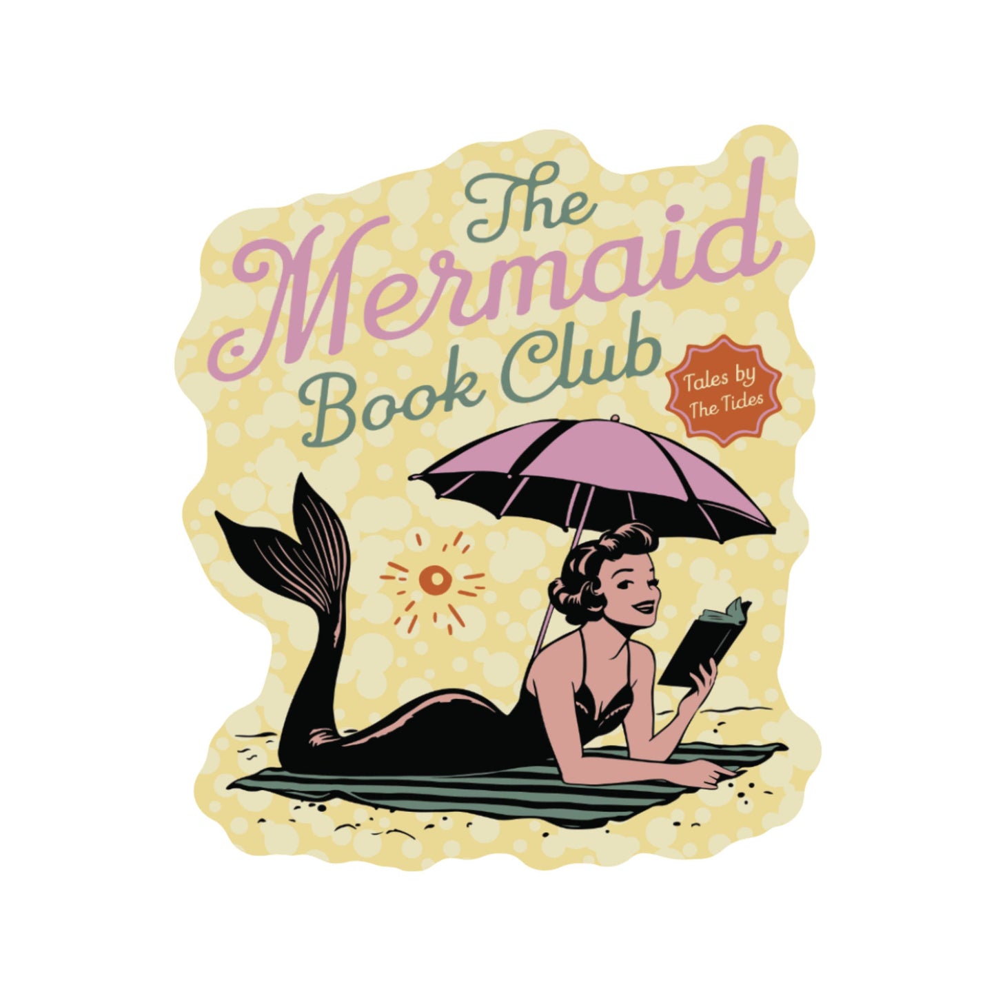 Mermaid Book Club Summertime High Quality Vinyl Sticker