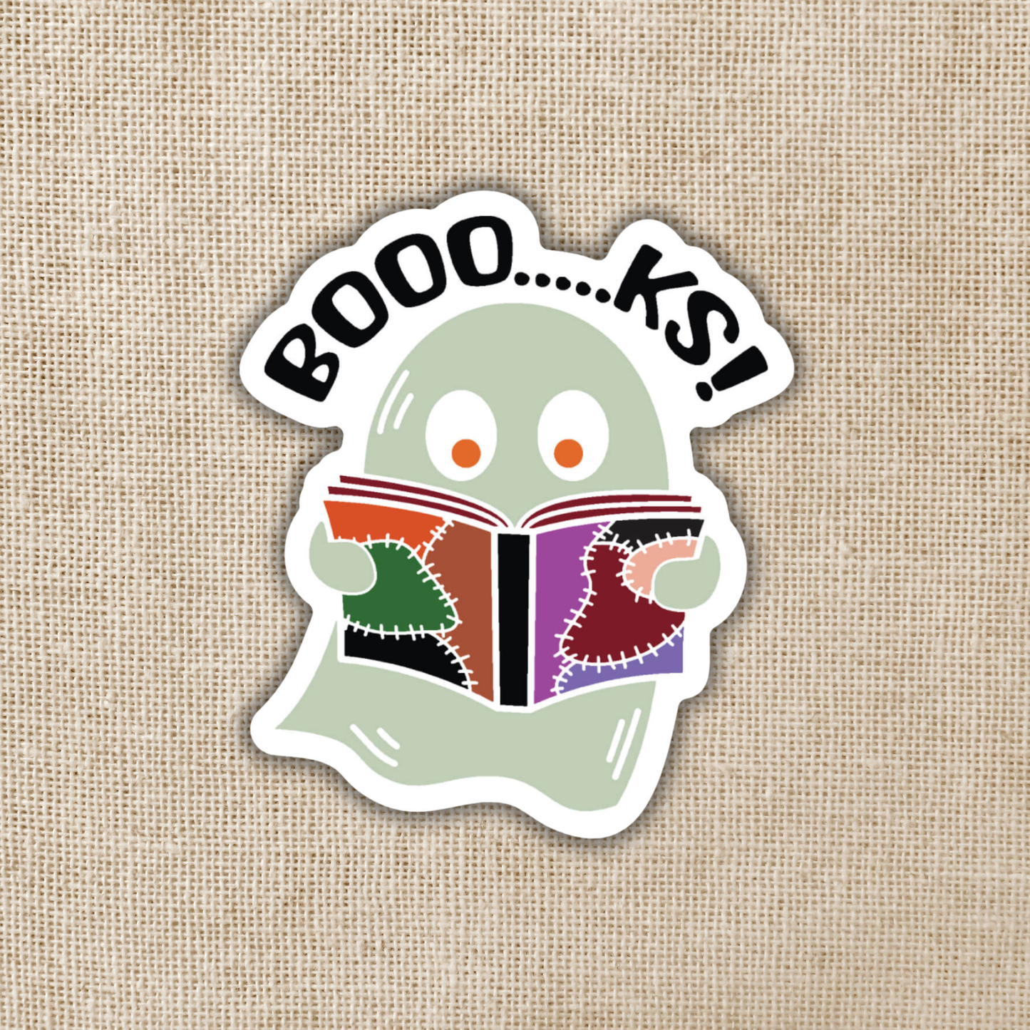 Boooooks Reading Ghost Sticker