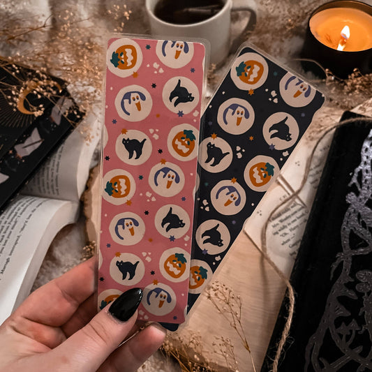Spooky Halloween Cookies Bookmark: Black / Tassel