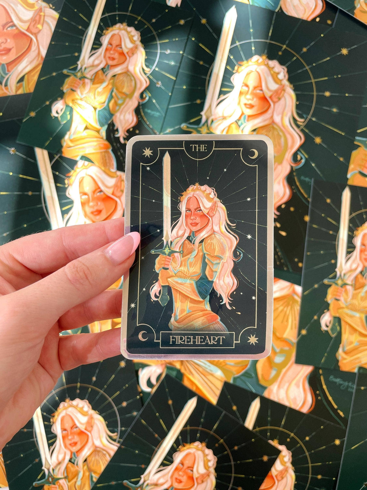 Fire Heart Tarot Card Sticker