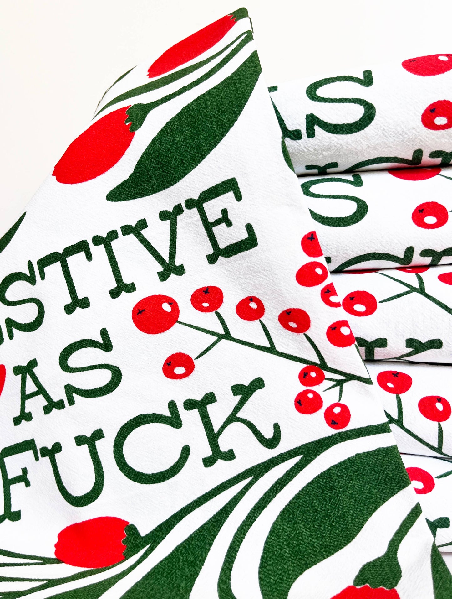 Festive as Fuck - RED/GREEN Funny Christmas Kitchen Towel