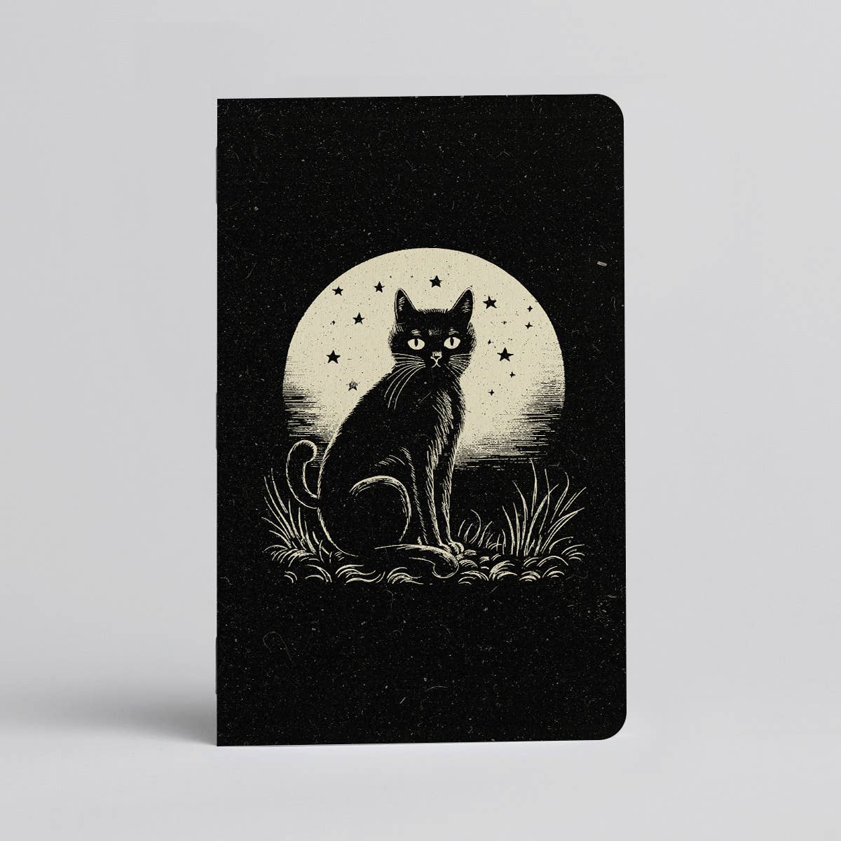 Moonlit Cat Notebook/Journal - Spooky black cat: Blank / 3.5 x 5.5" 2-pack