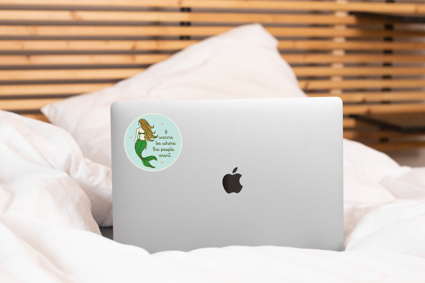 I Wanna Be Where the People Aren't Sticker - introvert, cute