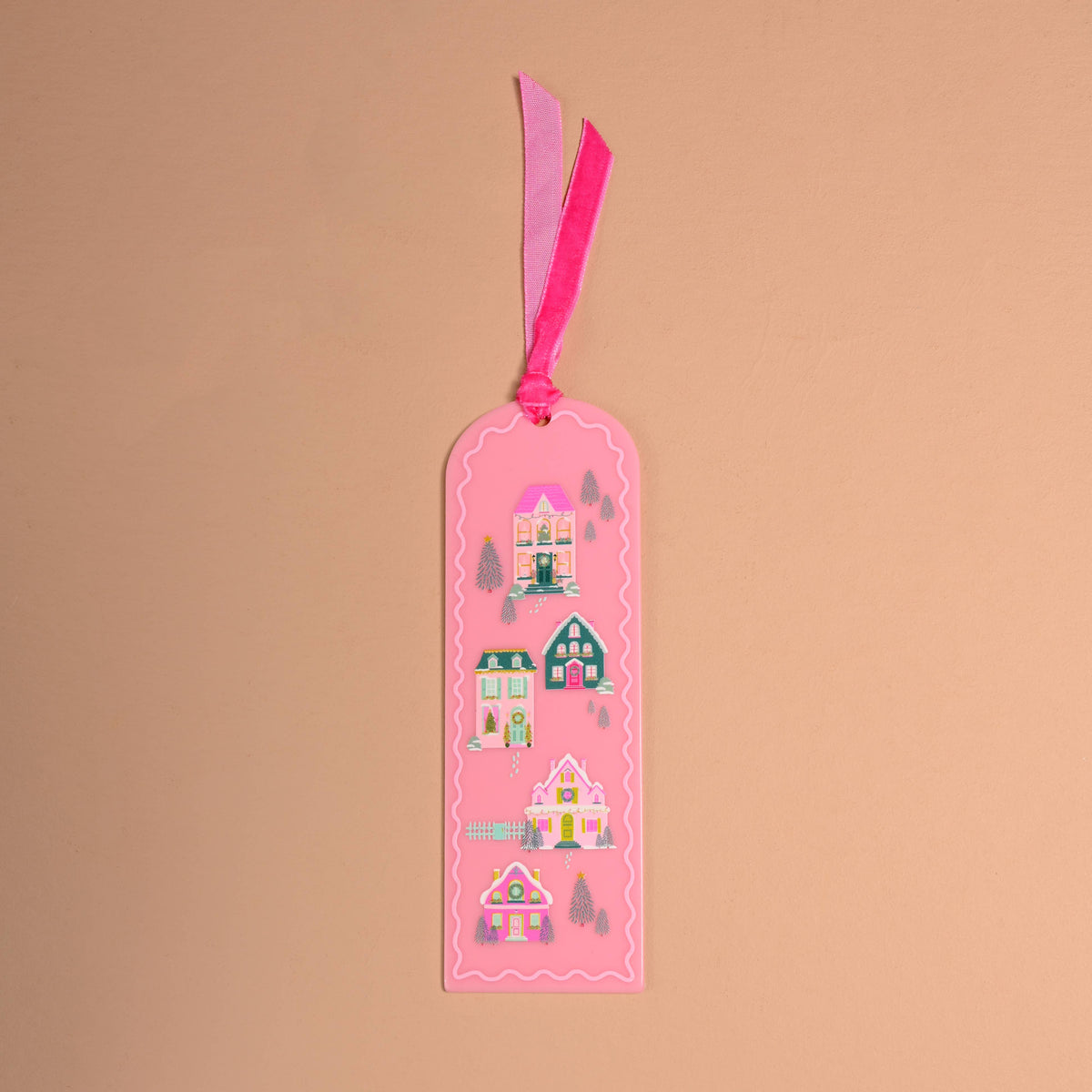 Acrylic Bookmark-Pink Pine Village