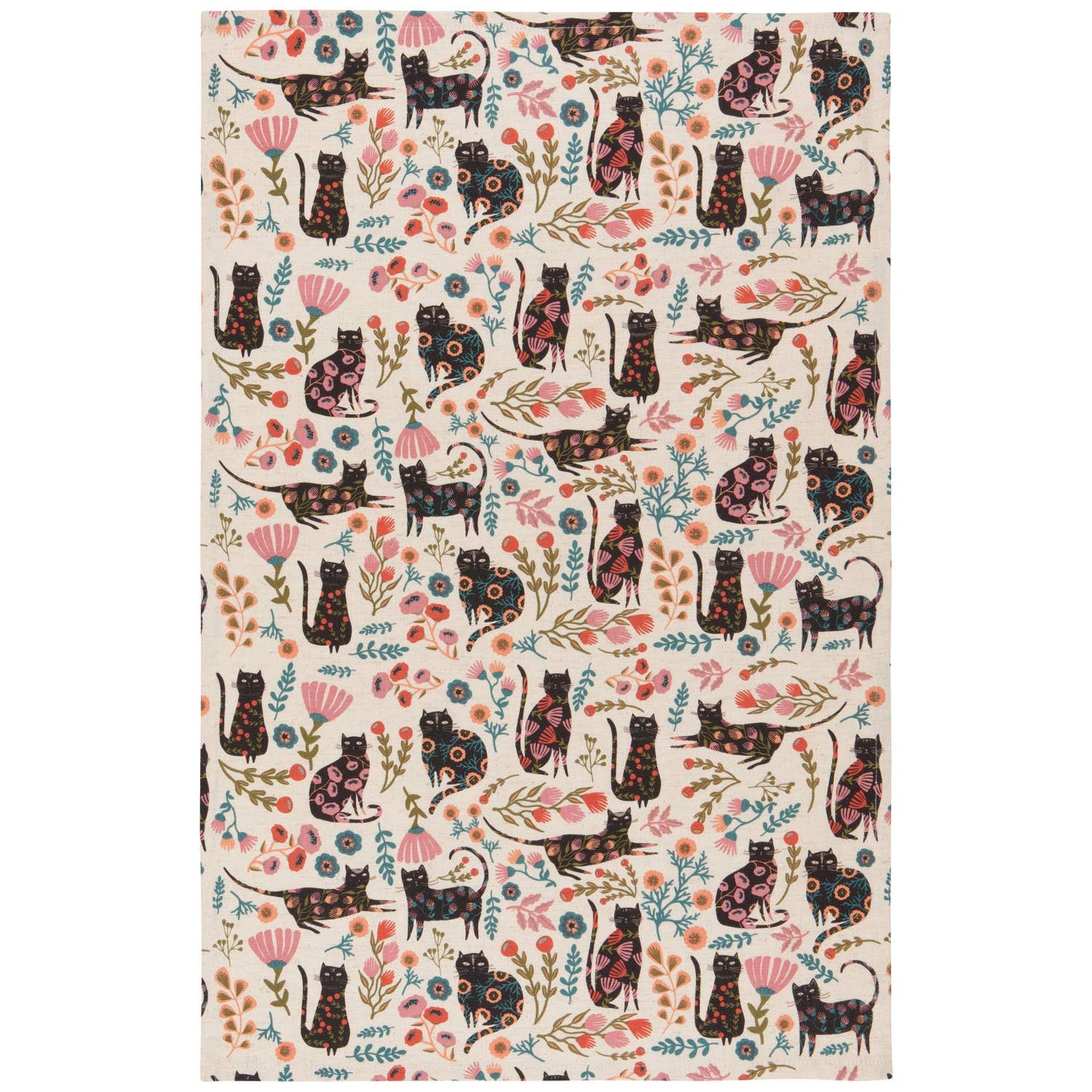 Flower Cat Dishtowels Set of 2