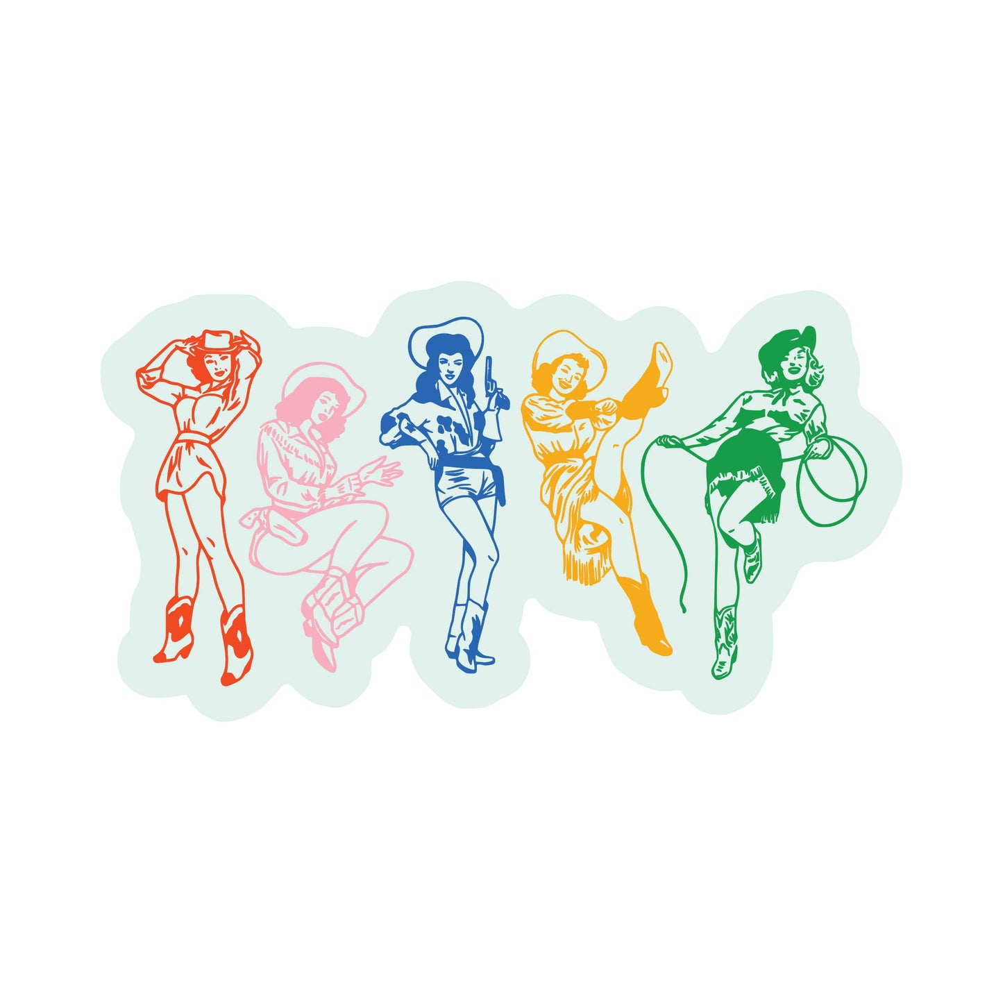 Cowgirl Retro Pinup Sexy Western High Quality Vinyl Sticker