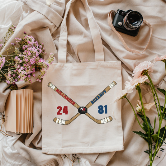 Heated Rivalry Hockey Sticks Tote Bag