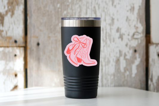 Pink Coquette Boots Sticker - cowgirl, west, girl, girly