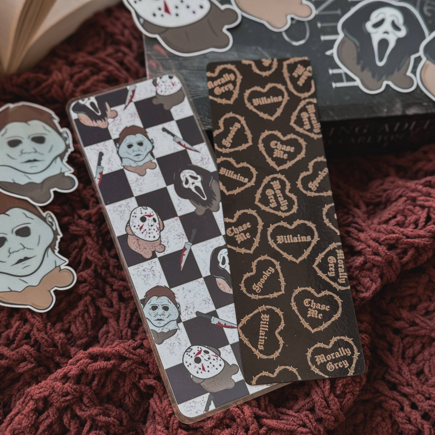 Dark Romance Barbwire Hearts Foil Bookmark: Tassel