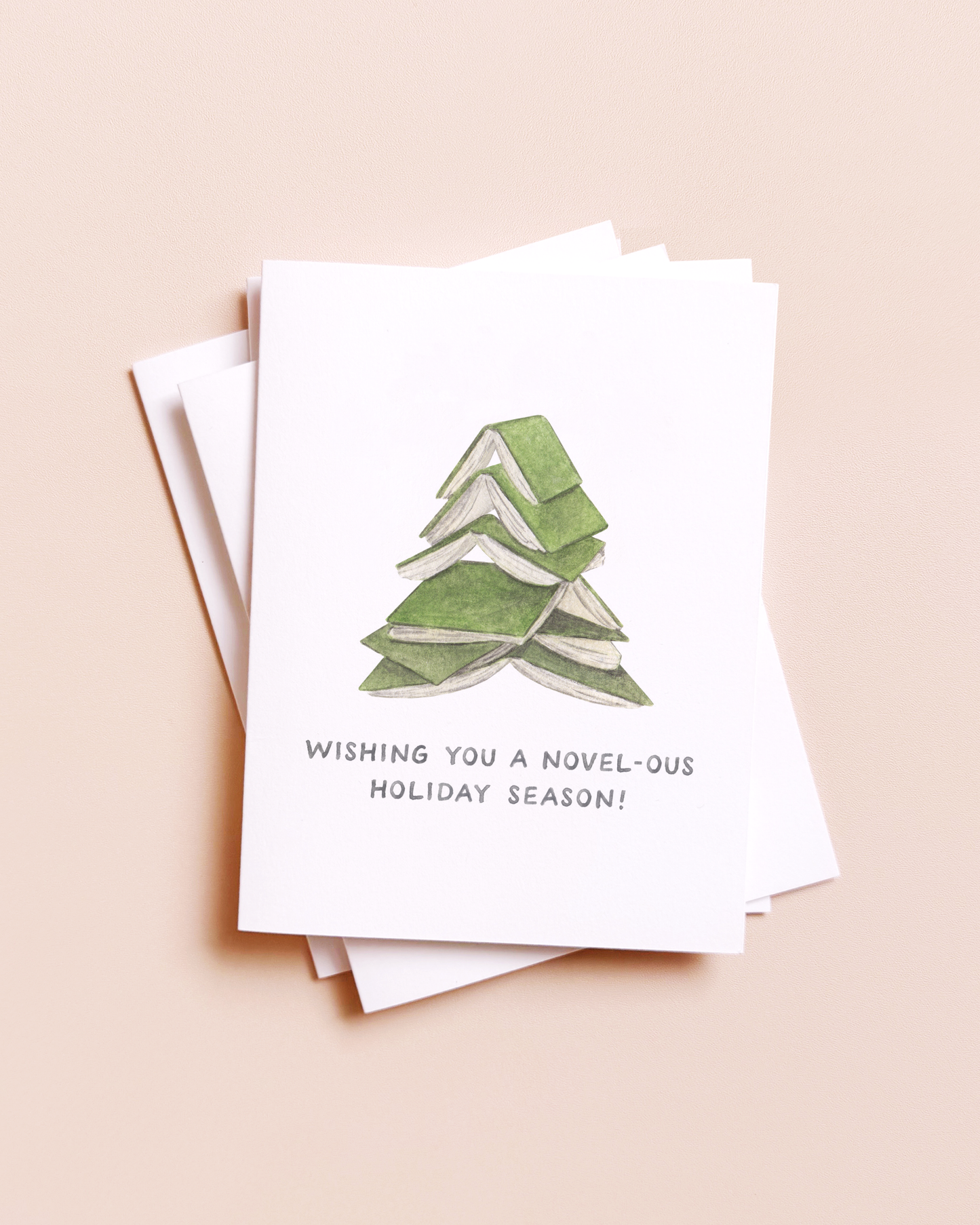 Novel-ous Christmas Tree — Book Lovers Holiday Card