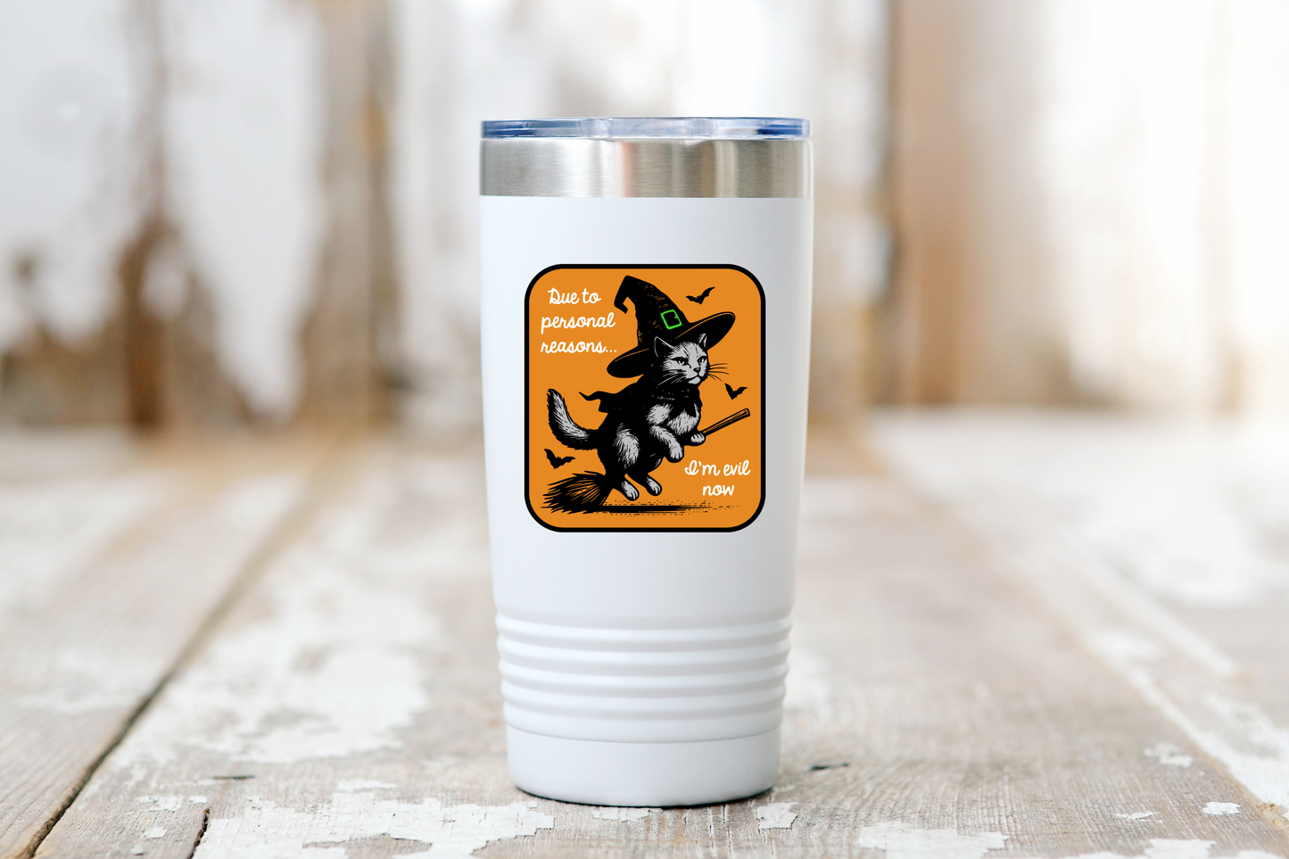 Due to Personal Reasons, I'm Evil Now Sticker - cat, witch