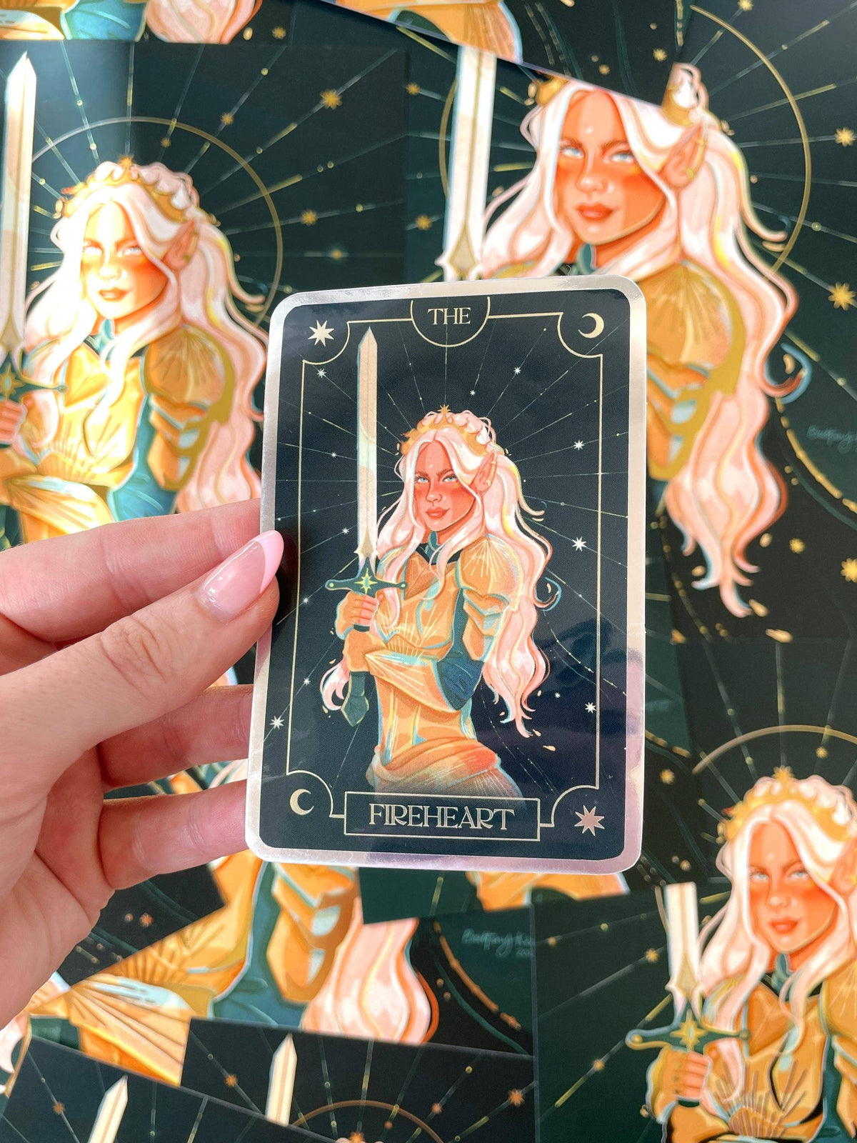 Fire Heart Tarot Card Sticker