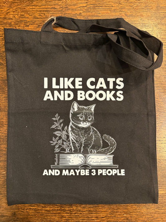 I Like Cats and Books Tote Bag