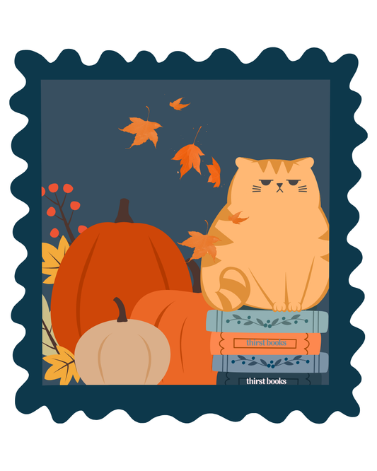 Grumpy Autumnal Cat Sticker
