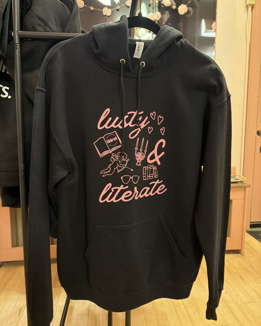 Lusty and Literate Black Hoodie