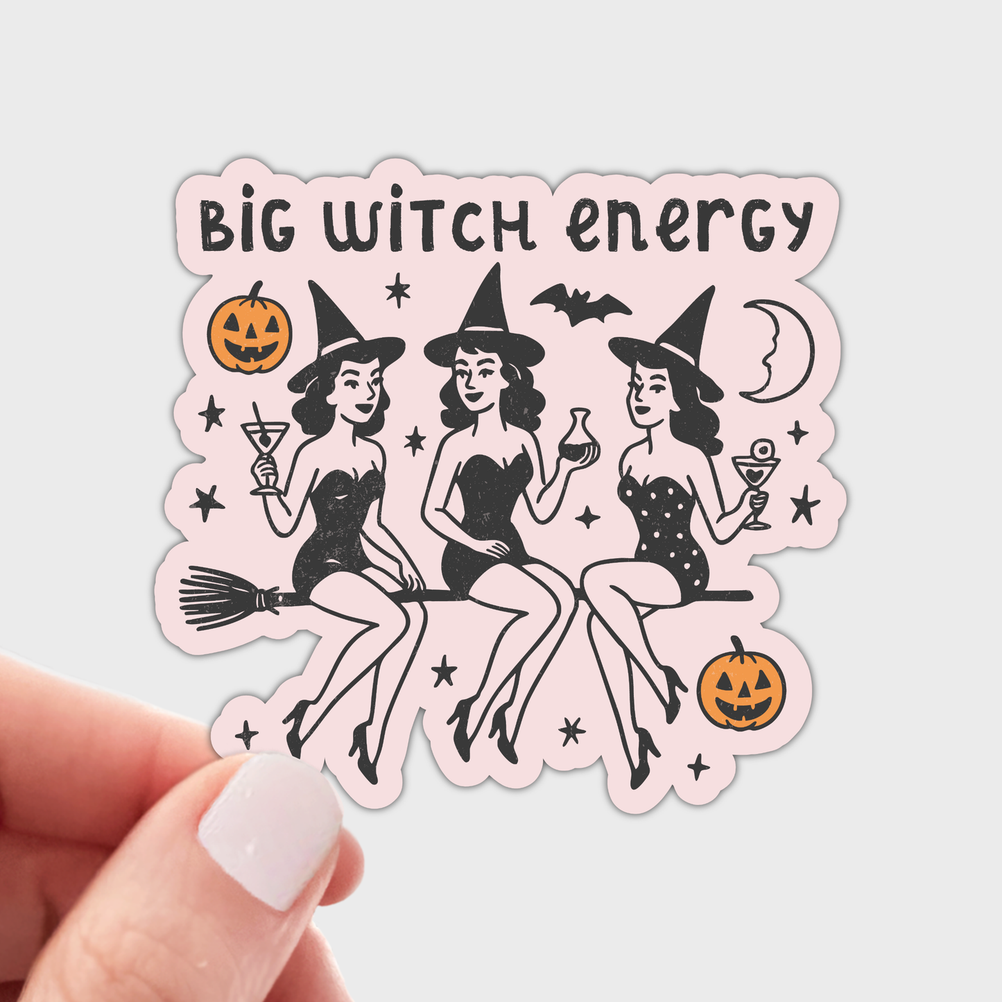 Big Witch Energy Sticker - fall, spooky, halloween, magic