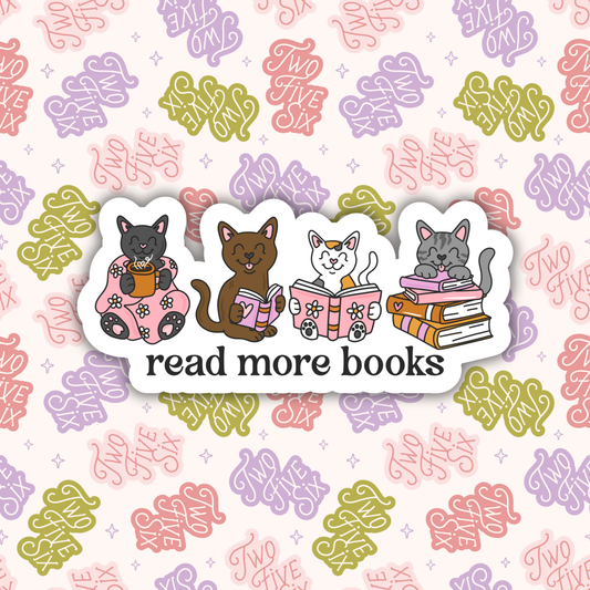Read More Books Cats Sticker