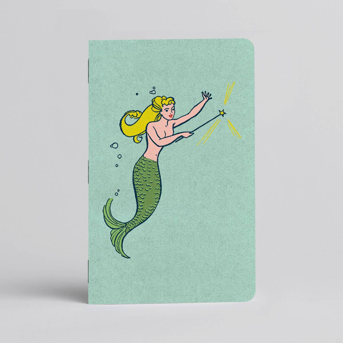 Emerald Pinup Mermaid - Notebook/Journal - Siren of the sea: Blank / 5" x 7" single