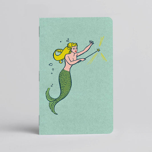 Emerald Pinup Mermaid - Notebook/Journal - Siren of the sea: Blank / 5" x 7" single