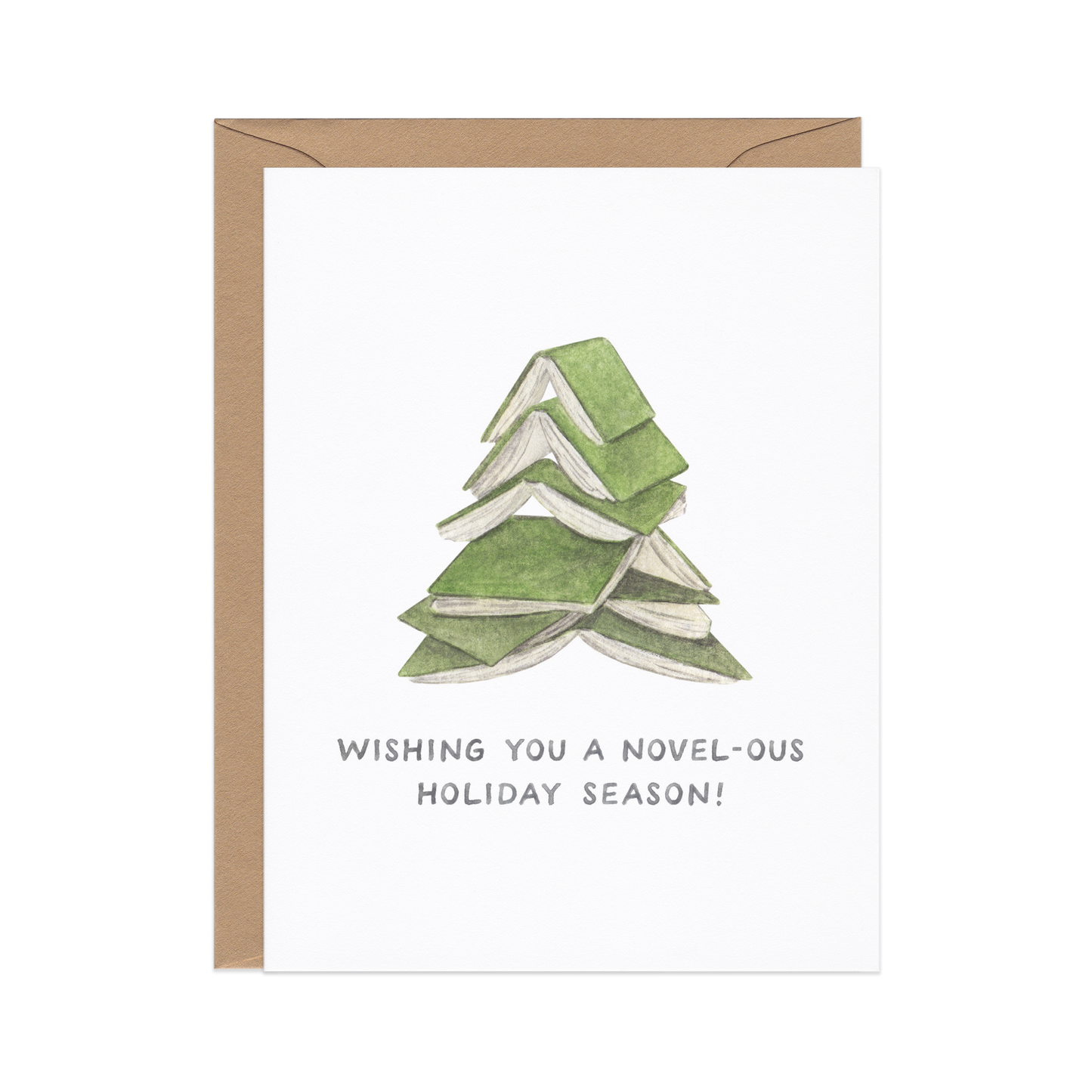 Novel-ous Christmas Tree — Book Lovers Holiday Card