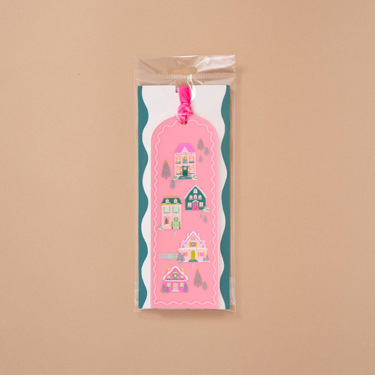 Acrylic Bookmark-Pink Pine Village