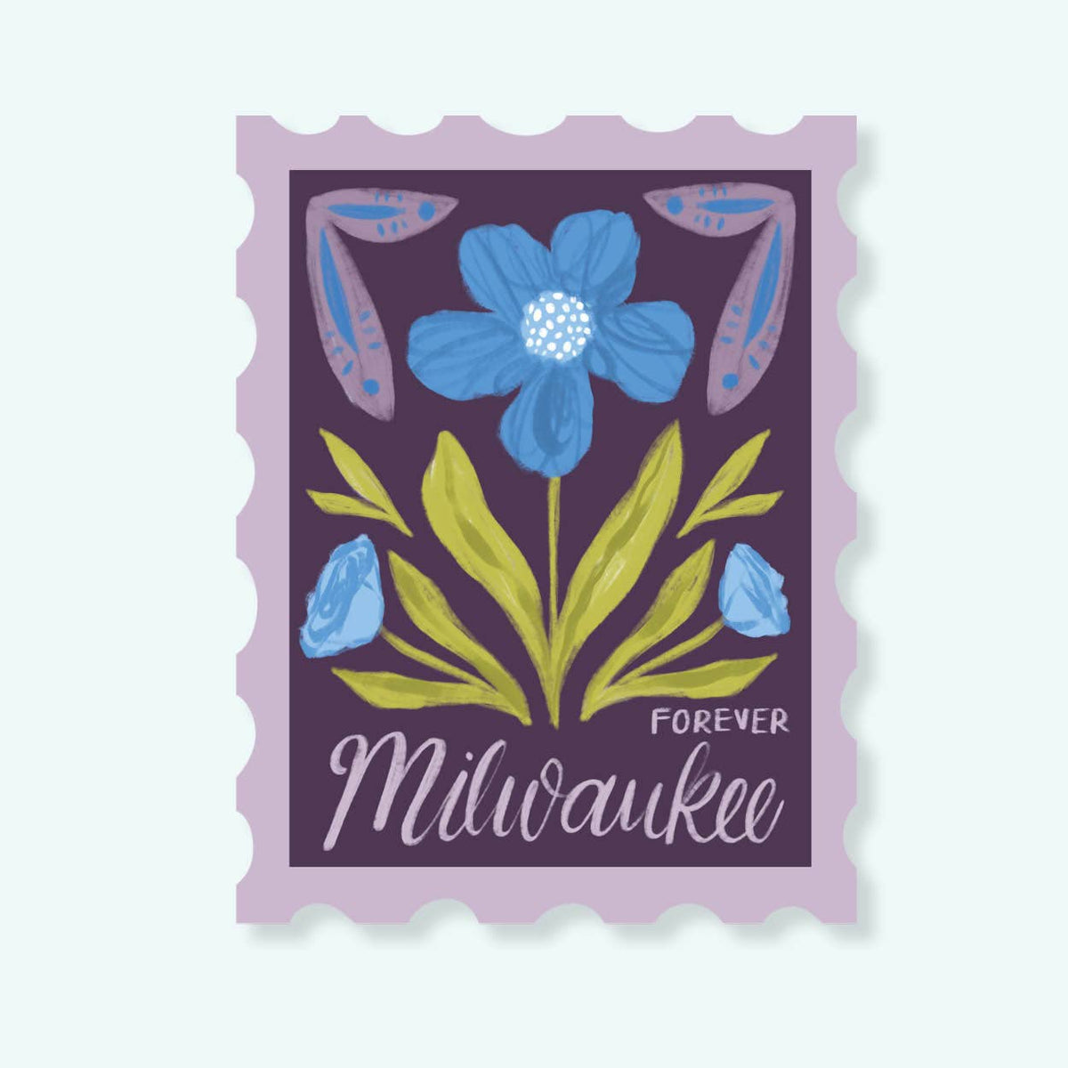 Milwaukee Flower Postal Stamp Sticker