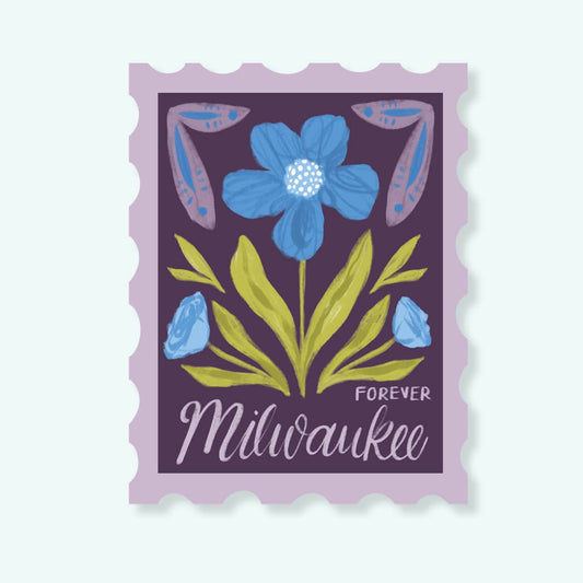 Milwaukee Flower Postal Stamp Sticker
