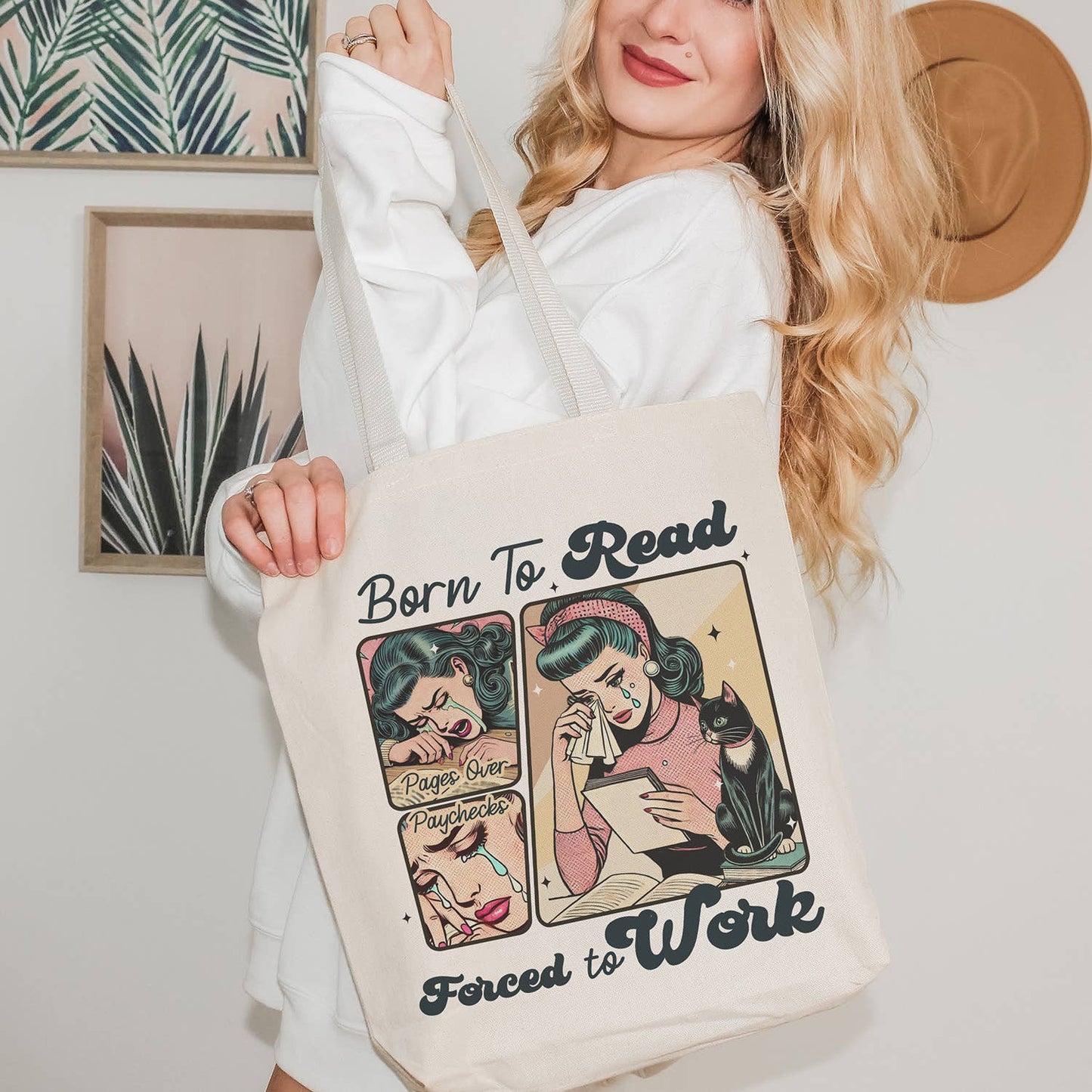 Pages Over Paychecks Tote Bag: Pink