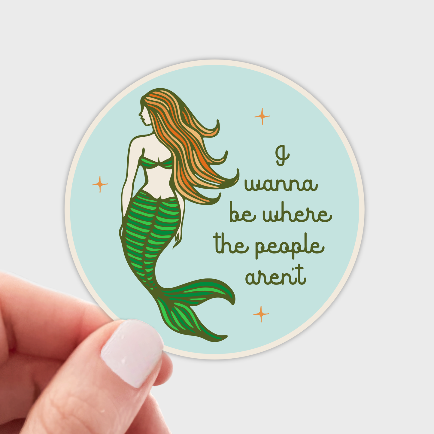 I Wanna Be Where the People Aren't Sticker - introvert, cute