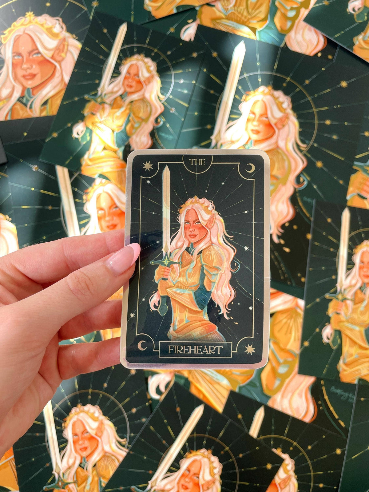 Fire Heart Tarot Card Sticker