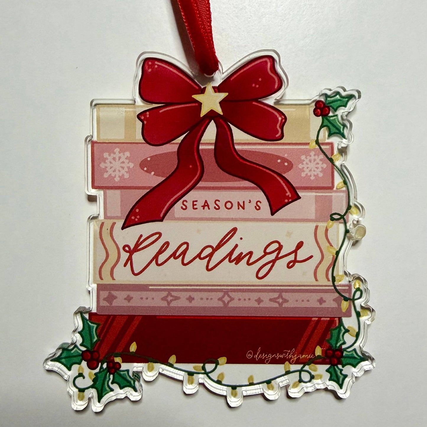 Season's Readings Bookstack Ornament: Individually Packaged