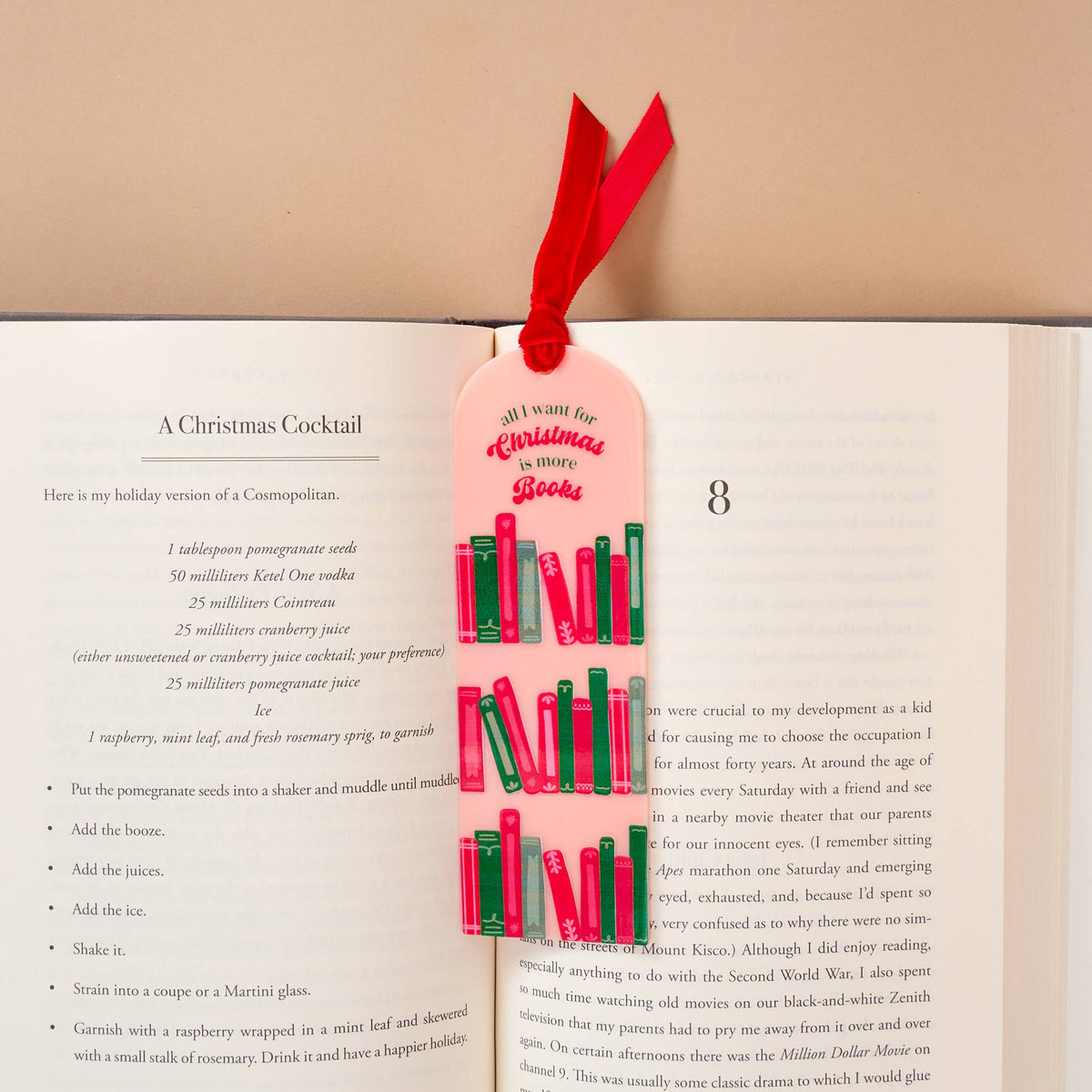 Acrylic Bookmark-All I Want for Christmas is More Books