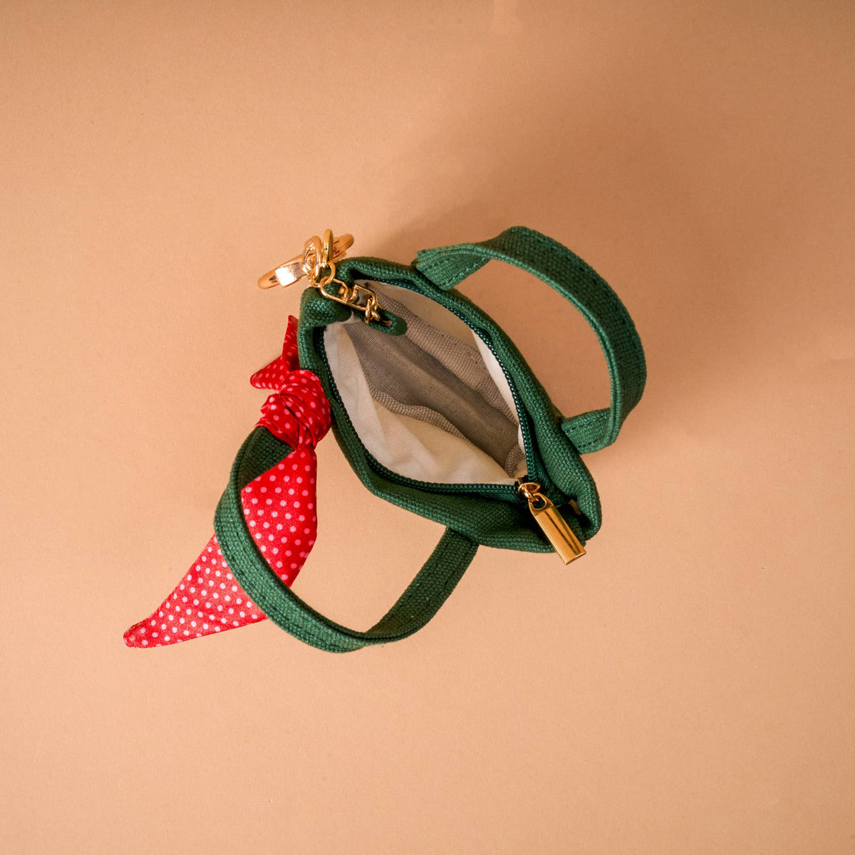 Tiny Tote Bag Charm-Merry Little Bow