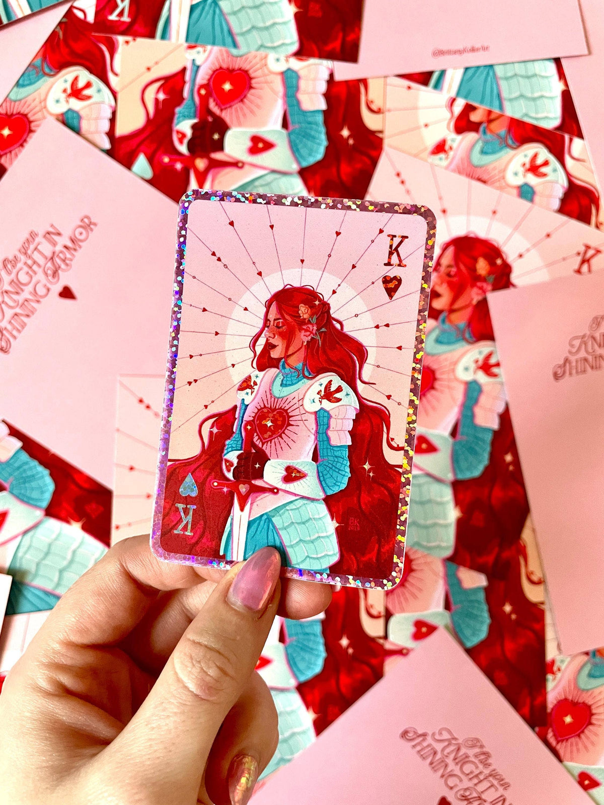 Knight of Hearts Glitter Sticker