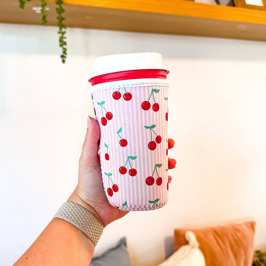 Mon Cheri (Cherries) | Reusable Coffee Sleeve: Small