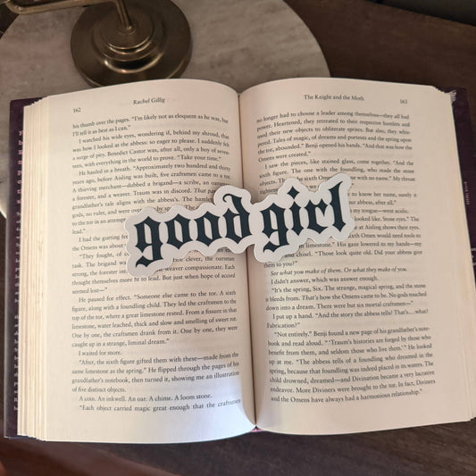 Good Girl Bookmark | Handmade Gothic Die Cut Bookmark | Dark Romance Reader Gift
