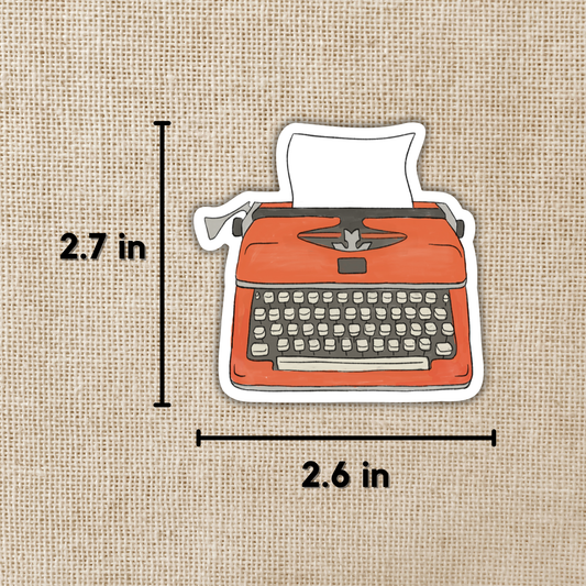 Vintage Orange Typewriter Sticker